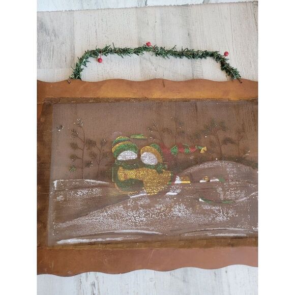 Metal snowman family ice skating picture frame Xmas wall decor - Picture 11 of 11